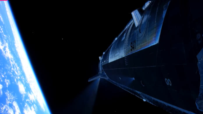 Ship 41 in orbit over Earth’s edge, the first time a Starship has been there.